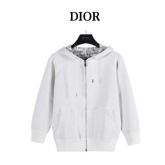 Dior 24Fw monogram jacquard reversible cashmere zipper jacket M - Picture 1 of 11